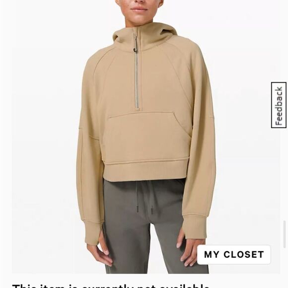 Trench NWTlululemon Oversized Hoodie Scuba 1/2 Zip - Picture 1 of 9